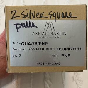 Armac Martin 76mm Quadrille Ring Pull - Silver Finish